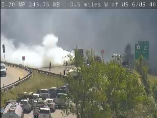 Vehicle fire shuts down eastbound I-70 near Floyd Hill